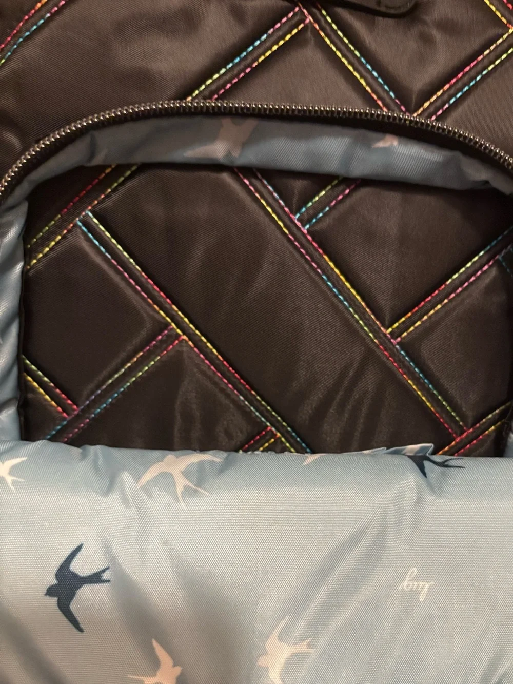 Lug NWOT Roadster Backpack - Black Rainbow Stitch